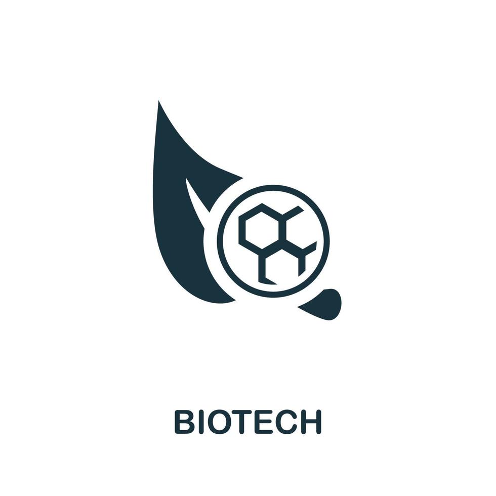 Biotech icon. Simple illustration from biohacking collection. Creative Biotech icon for web design, templates, infographics vector