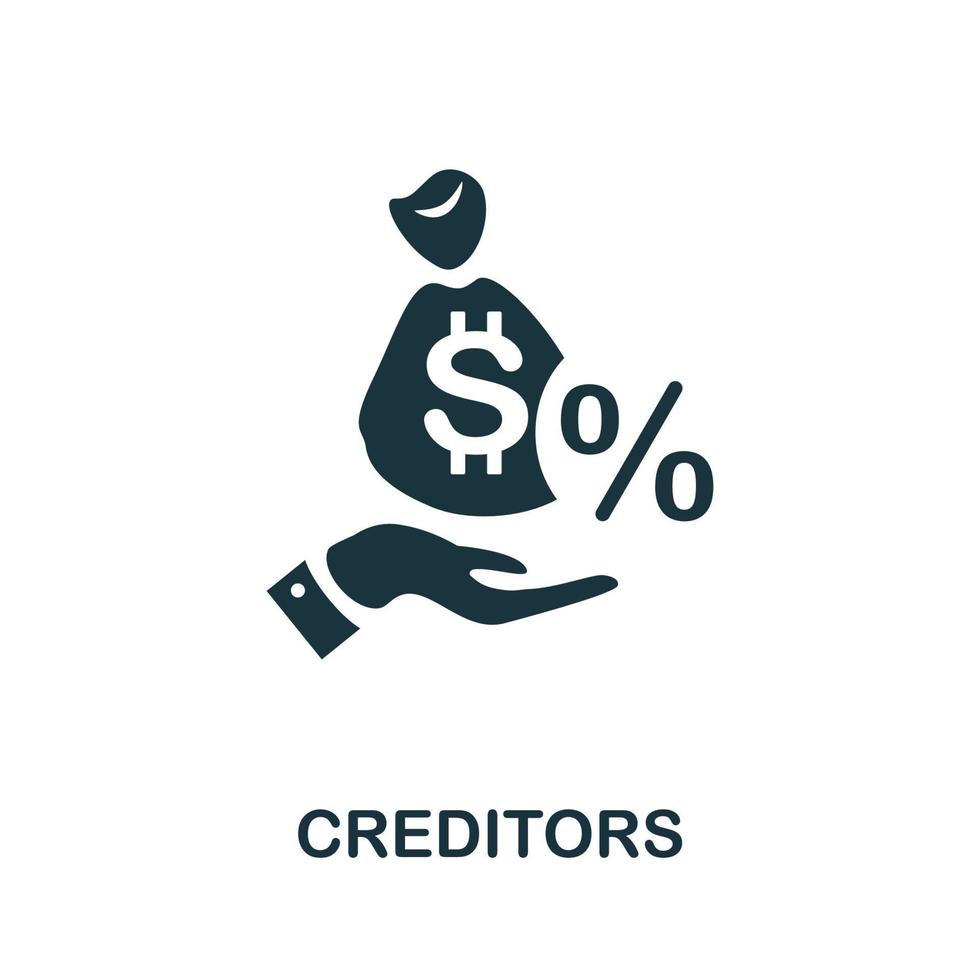 Creditors icon. Simple element from business management collection. Creative Creditors icon for web design, templates, infographics and more vector