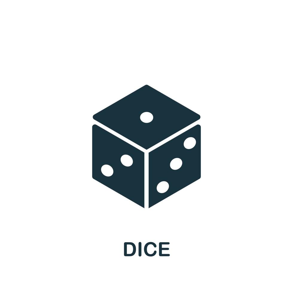 icono de dados. elemento simple de la colección del casino. icono de dados creativos para diseño web, plantillas, infografías y más vector
