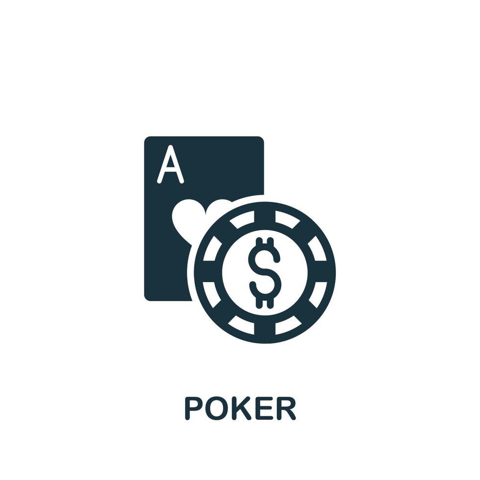 icono de póquer. elemento simple de la colección del casino. icono de póquer creativo para diseño web, plantillas, infografías y más vector