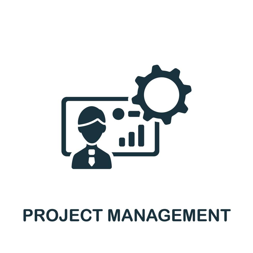 icono de gestión de proyectos. elemento simple de la colección de gestión de la empresa. icono de gestión de proyectos creativos para diseño web, plantillas, infografías y más vector