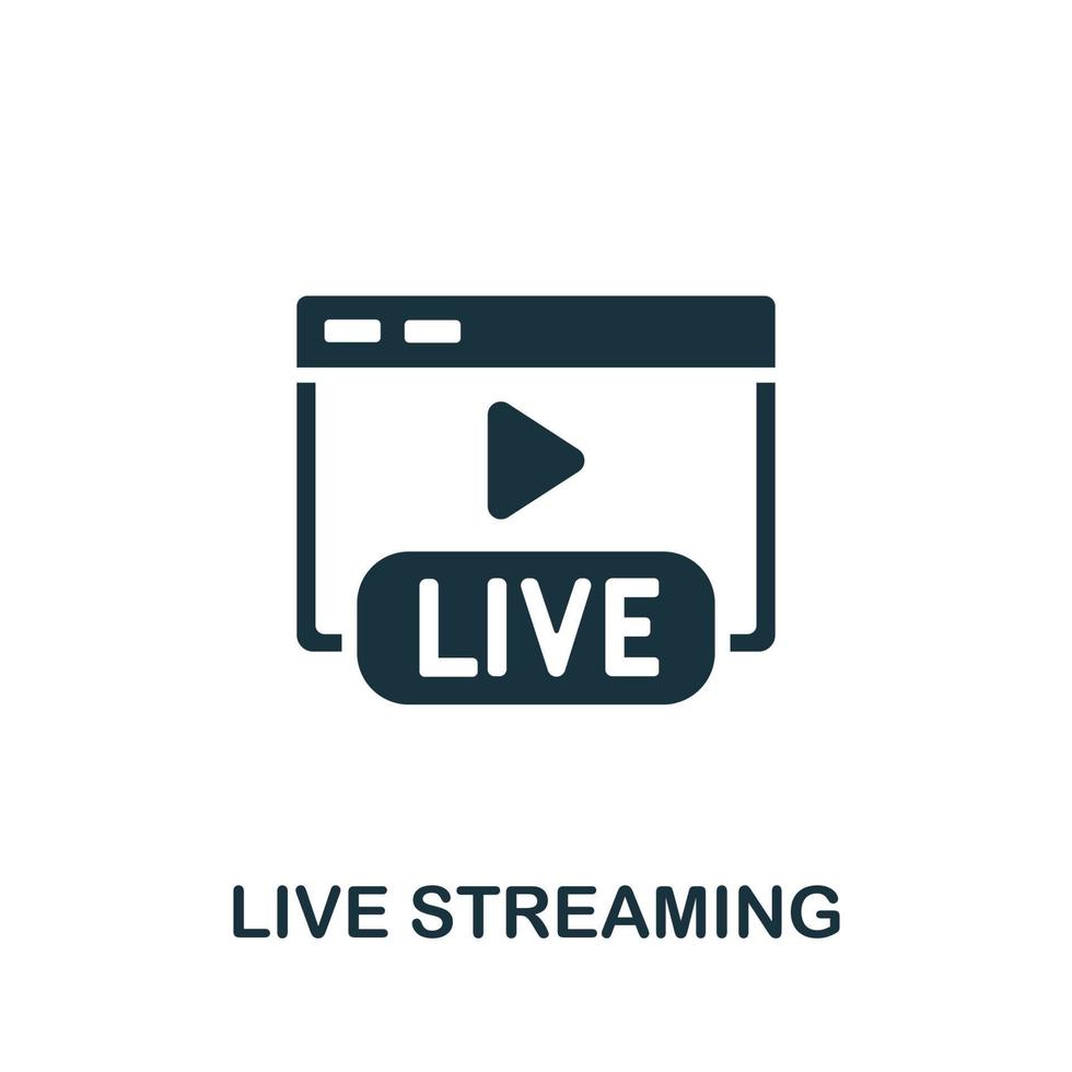 Live Streaming icon. Simple element from content marketing collection. Creative Live Streaming icon for web design, templates, infographics and more vector