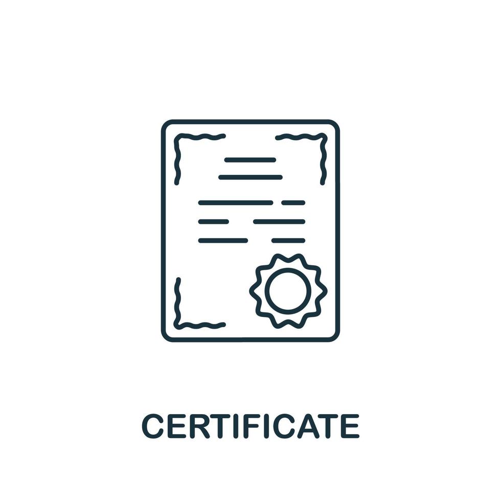 Certificate icon from education collection. Simple line Certificate icon for templates, web design and infographics vector