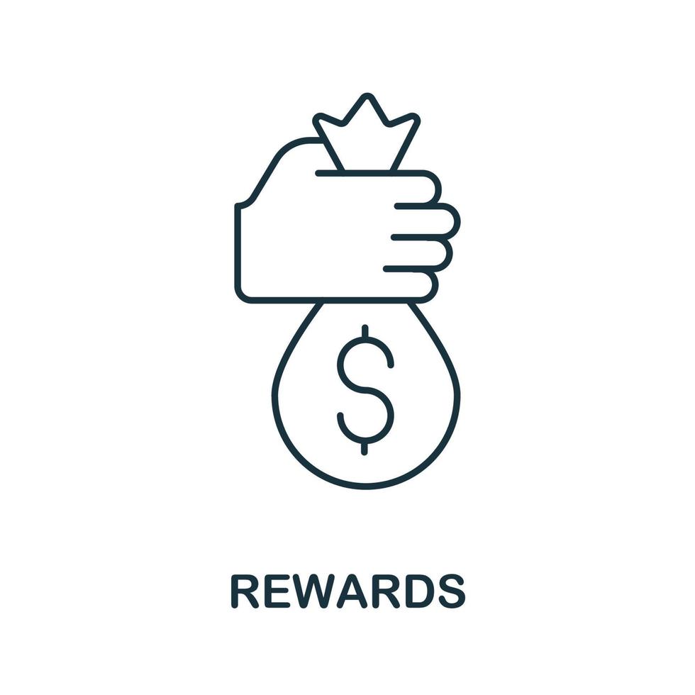 Rewards icon from crowdfunding collection. Simple line Rewards icon for templates, web design and infographics vector