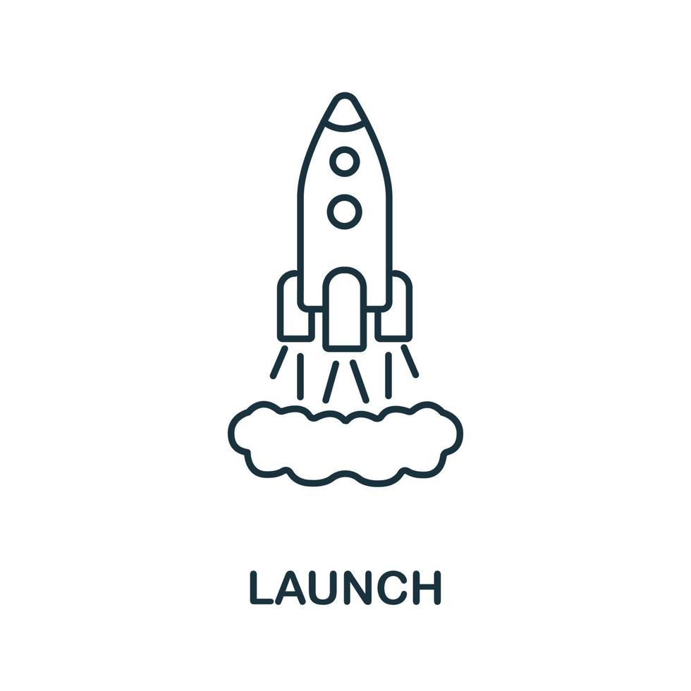 Launch icon from crowdfunding collection. Simple line Launch icon for templates, web design and infographics vector