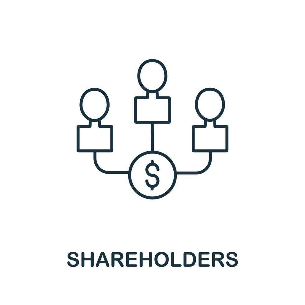 Shareholders icon. Simple line element Shareholders symbol for templates, web design and infographics vector
