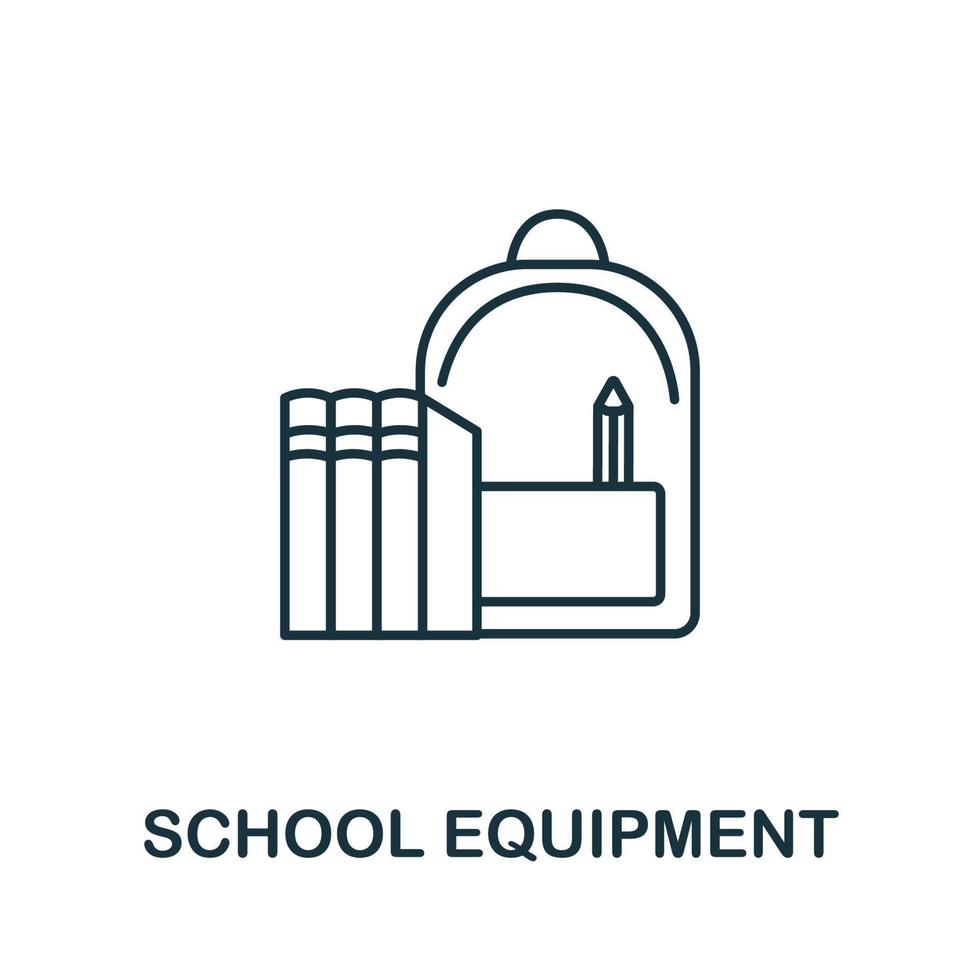 icono de equipo escolar de la colección de educación. icono de equipo escolar de línea simple para plantillas, diseño web e infografía vector