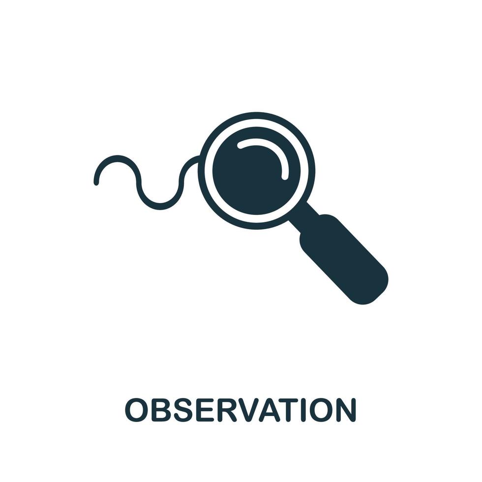 Observation icon. Creative simple design from artificial intelligence icons collection. Filled observation icon for infographics and banner vector