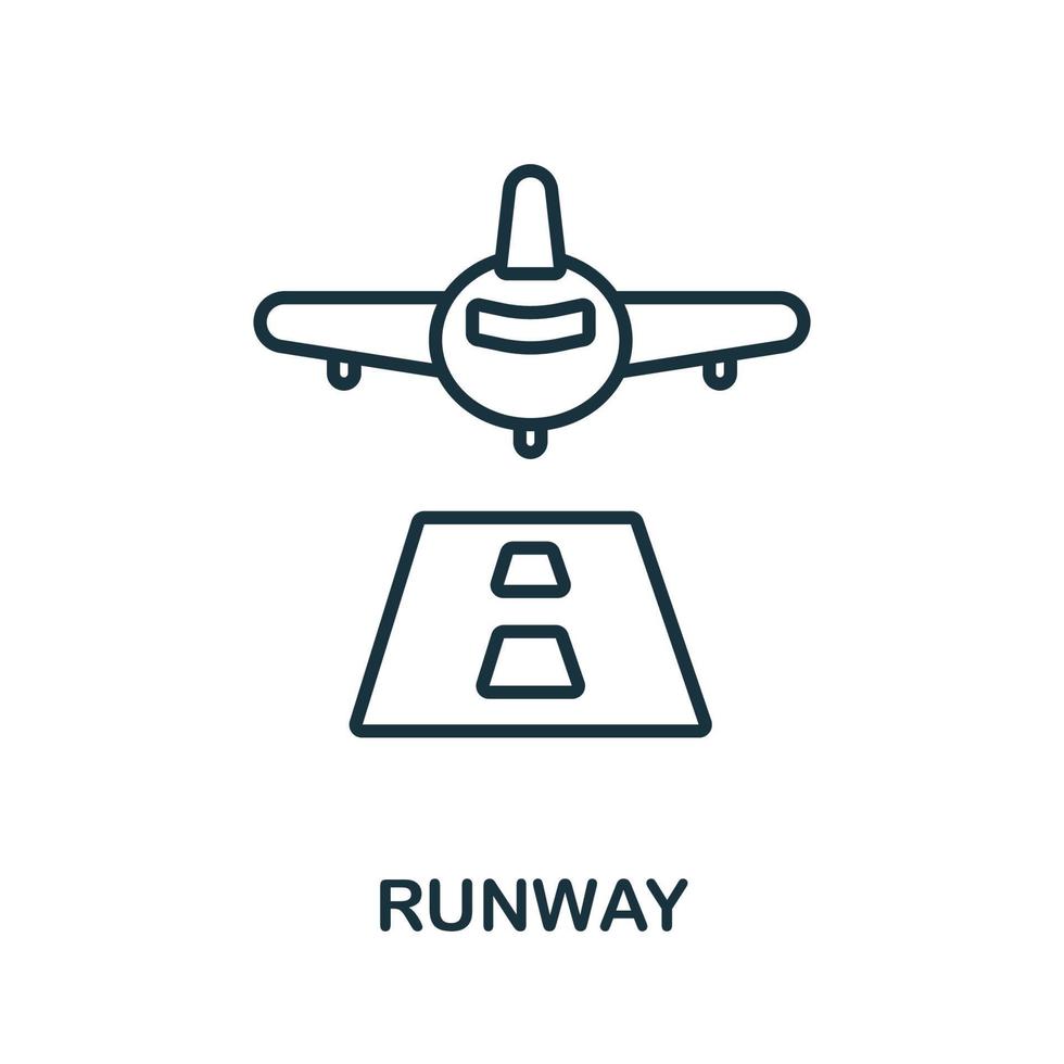 Runway icon from airport collection. Simple line Runway icon for templates, web design and infographics vector