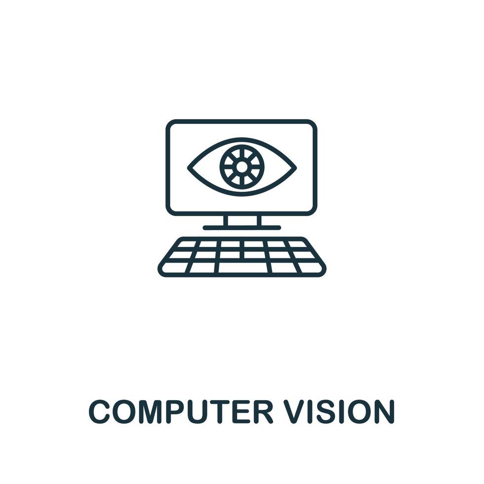 Computer Vision icon from artificial intelligence collection. Simple line Computer Vision icon for templates, web design and infographics vector