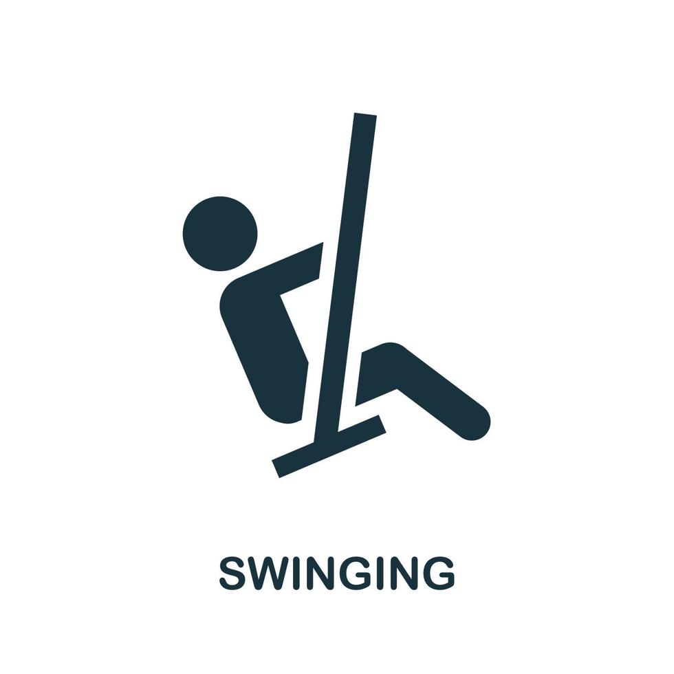 Swinging icon. Simple element from amusement park collection. Creative Swinging icon for web design, templates, infographics and more vector