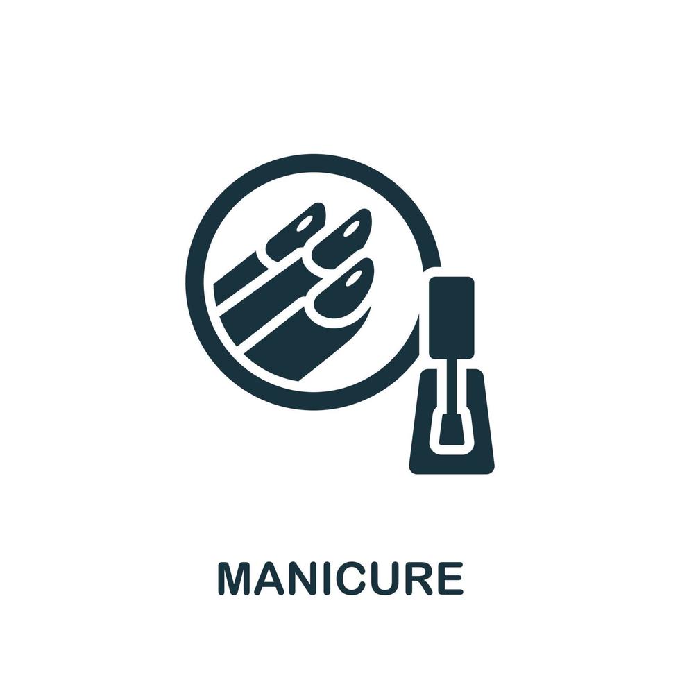 icono de manicura. elemento simple de la colección de salón de belleza. ícono de manicura creativa para diseño web, plantillas, infografías y más vector