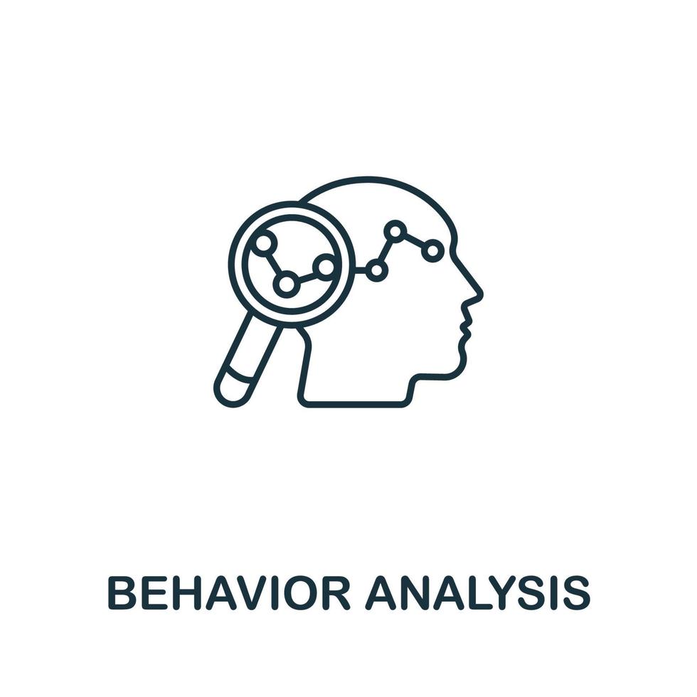 Behavior Analysis icon from artificial intelligence collection. Simple line Behavior Analysis icon for templates, web design and infographics vector