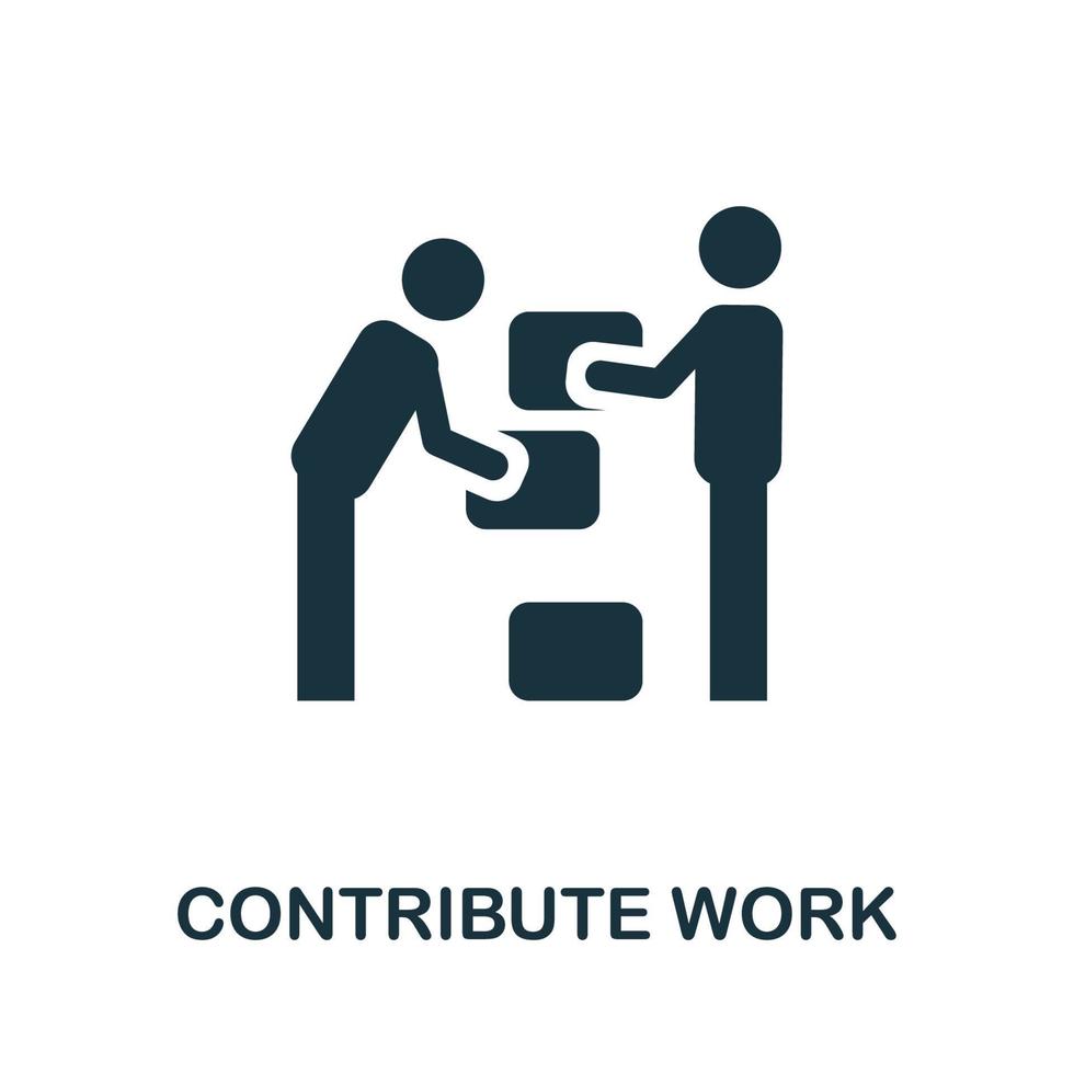 contribuir icono de trabajo. elemento simple de la colección de gestión empresarial. icono de trabajo de contribución creativa para diseño web, plantillas, infografías y más vector