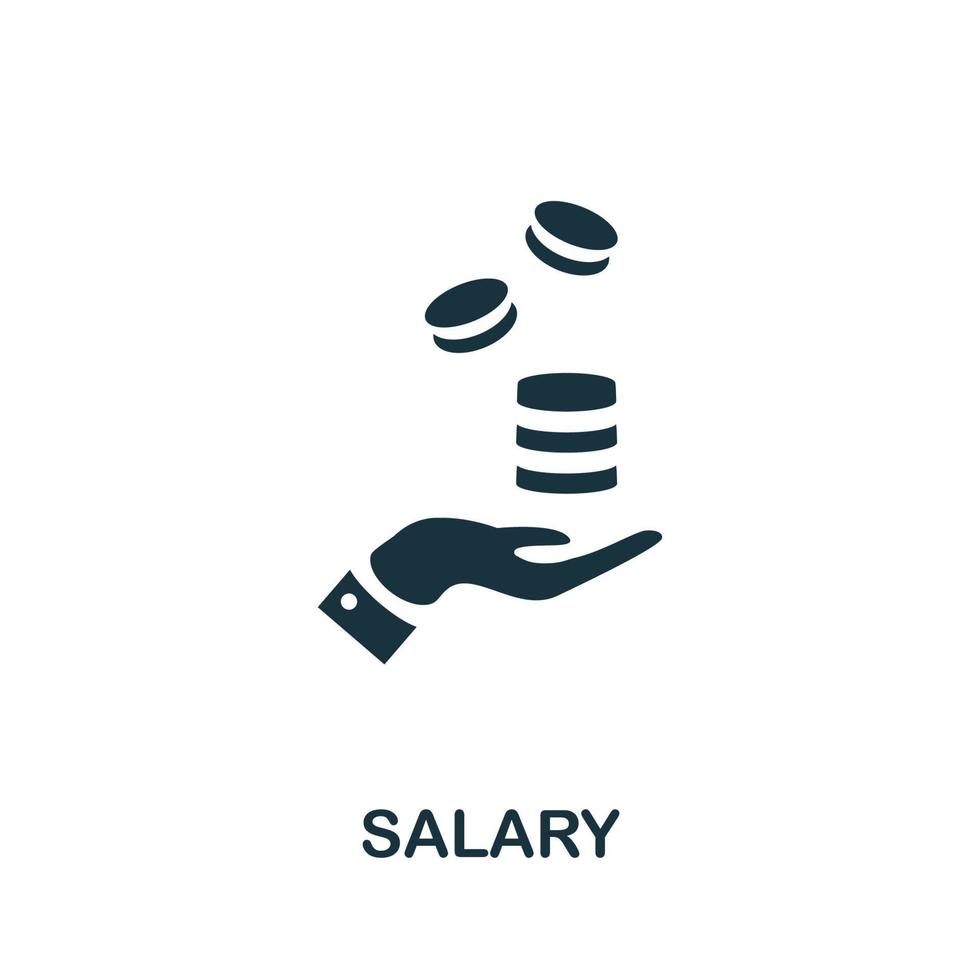 icono de salario. elemento simple de la colección de gestión empresarial. icono de salario creativo para diseño web, plantillas, infografías y más vector