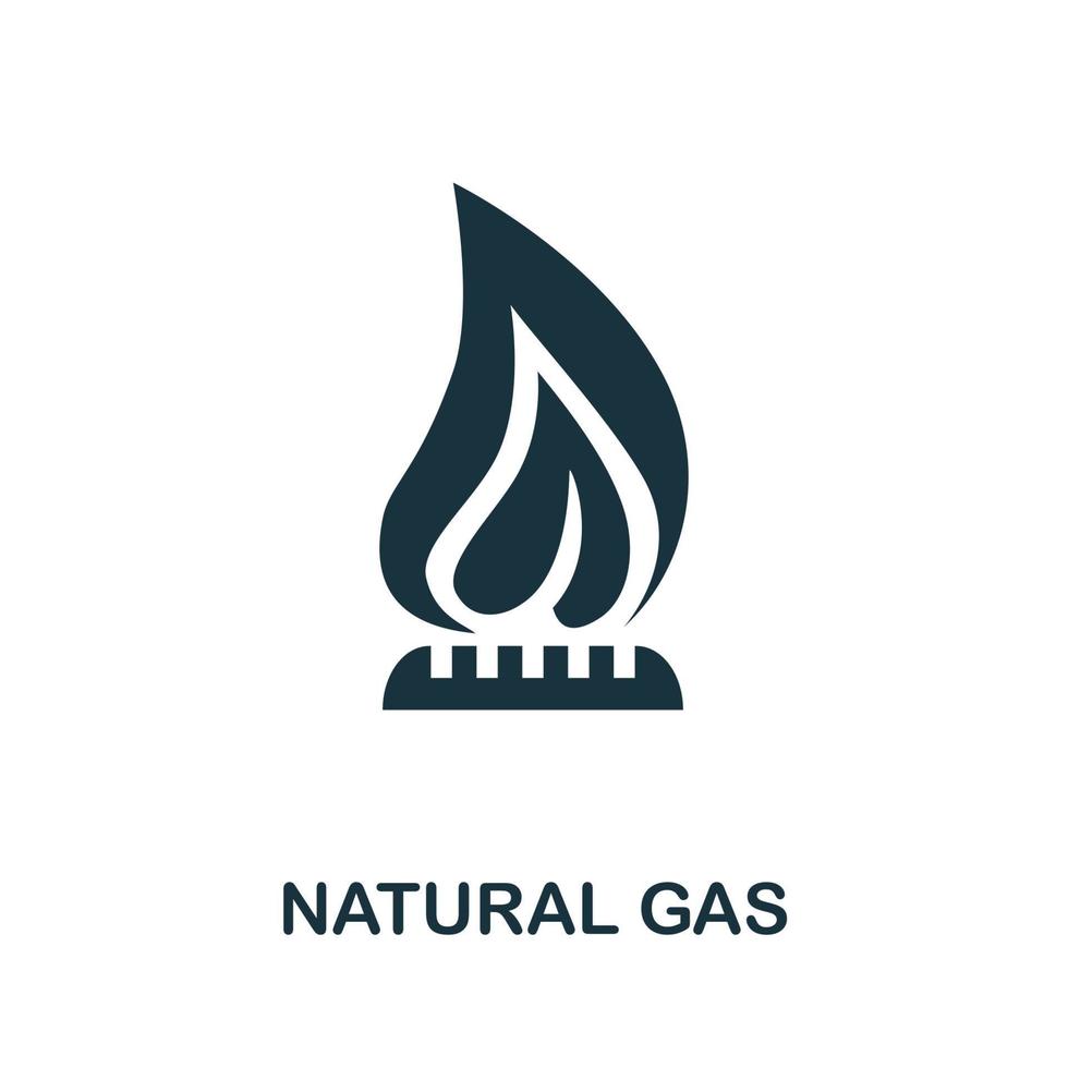 icono de gas natural. elemento simple de la recolección de energía alternativa. ícono de gas natural creativo para diseño web, plantillas, infografías y más vector