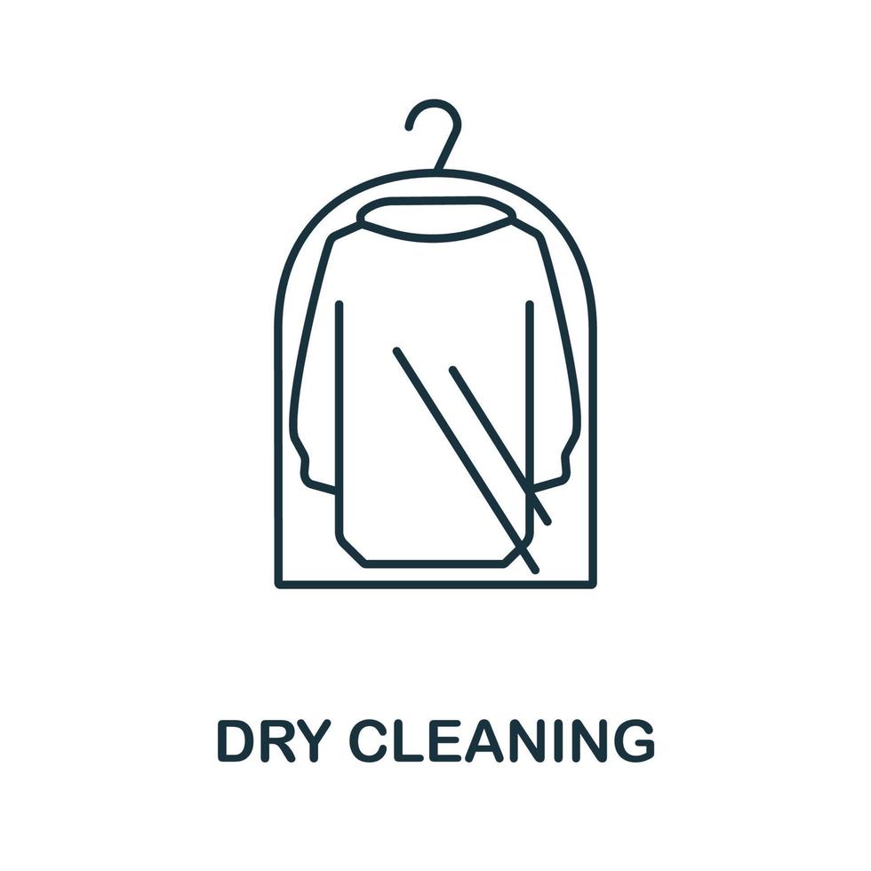 icono de limpieza en seco de la colección de limpieza. símbolo de limpieza en seco de elemento de línea simple para plantillas, diseño web e infografía vector
