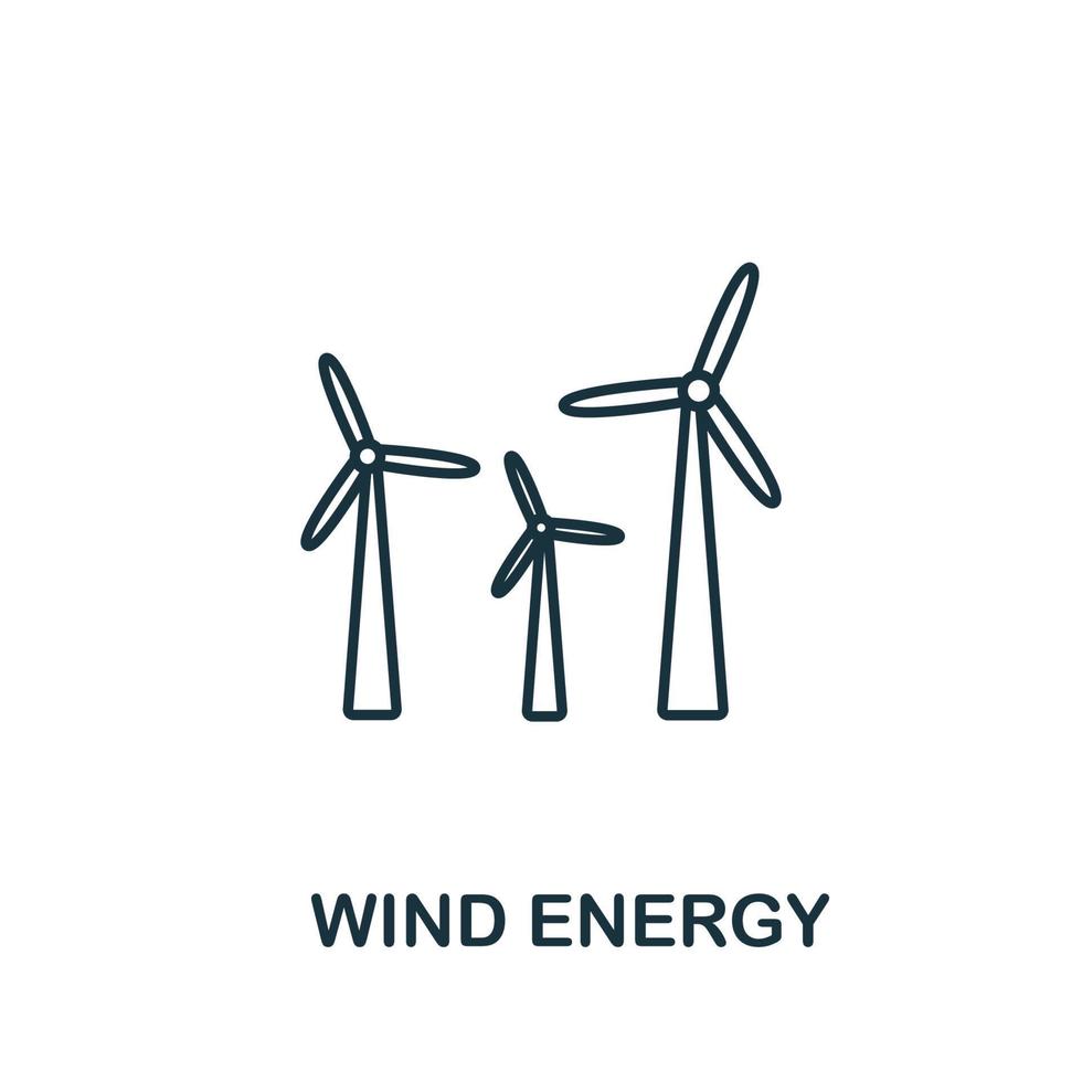 Wind Energy icon from clean energy collection. Simple line element Wind Energy symbol for templates, web design and infographics vector