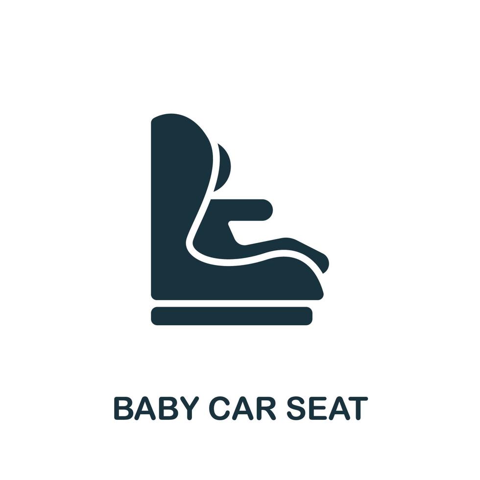 icono de asiento de coche de bebé. elemento simple de la colección de autos compartidos. icono de asiento de coche de bebé creativo para diseño web, plantillas, infografías y más vector
