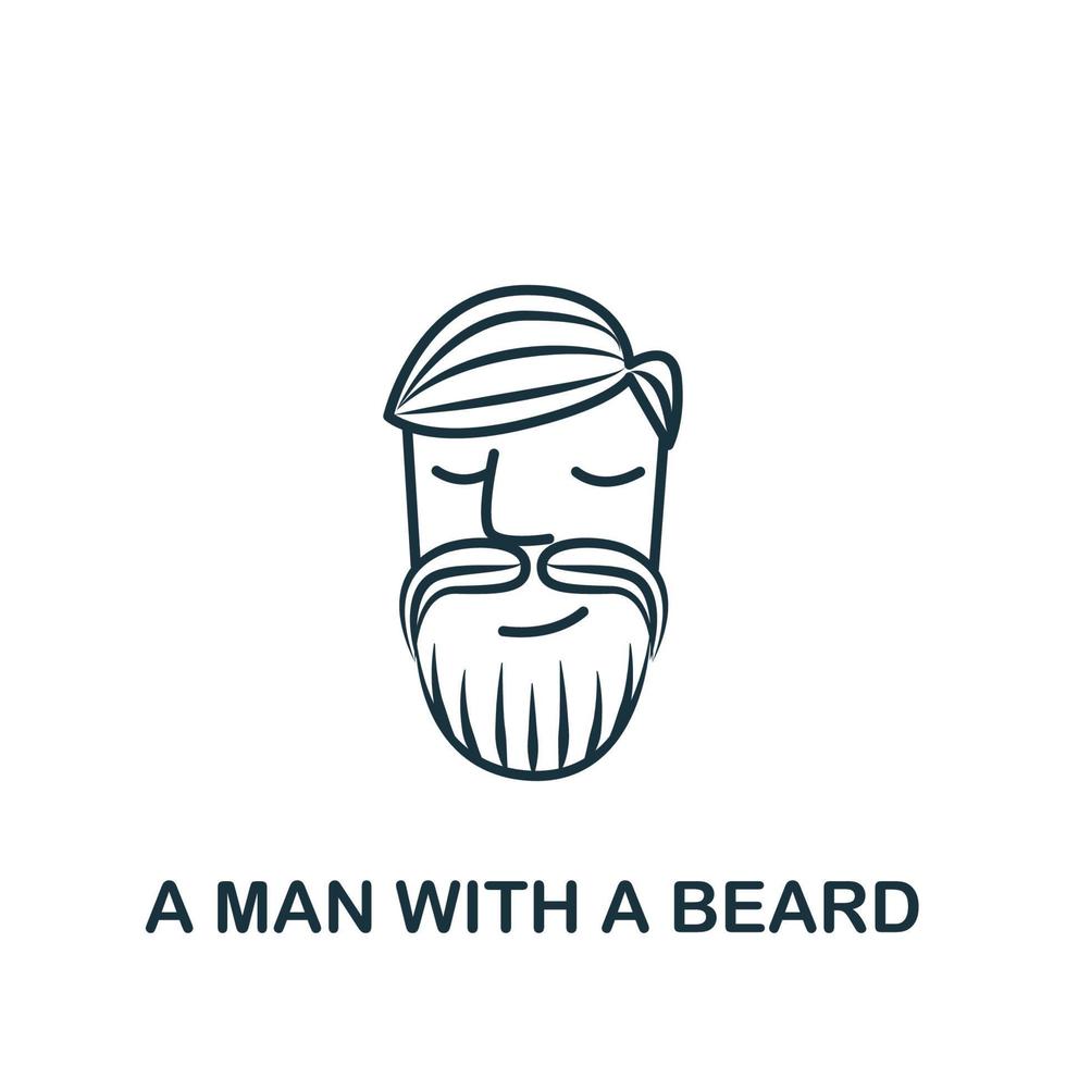A Man With A Beard icon from barber shop collection. Simple line
