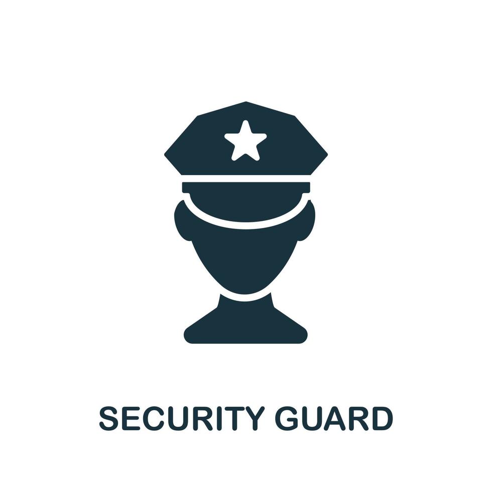 icono de guardia de seguridad. elemento simple de la colección del casino. icono de guardia de seguridad creativo para diseño web, plantillas, infografías y más vector