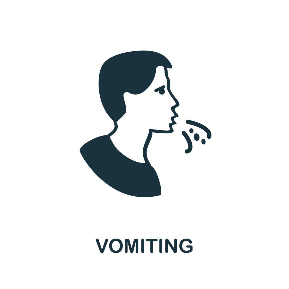 Vomiting icon. Simple illustration from coronavirus collection. Creative Vomiting icon for web design, templates, infographics and more vector