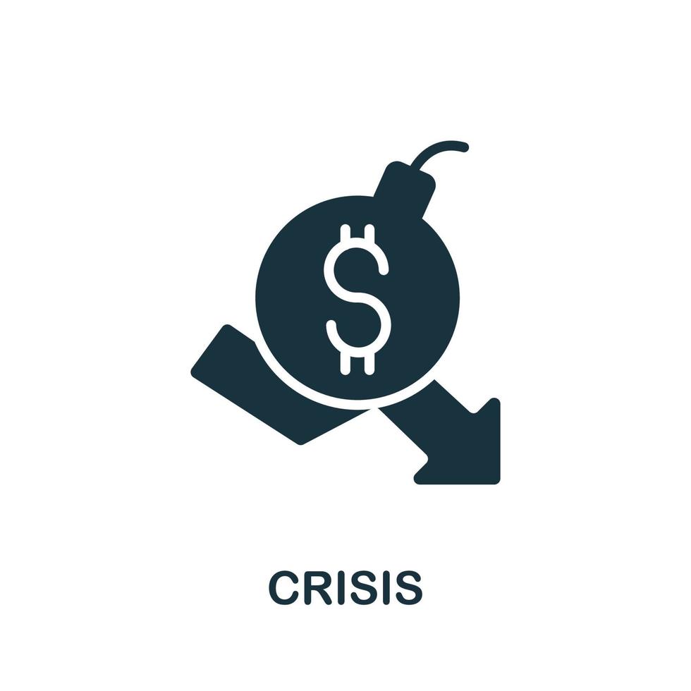 icono de crisis. icono de crisis simple monocromo para plantillas, diseño web e infografía vector