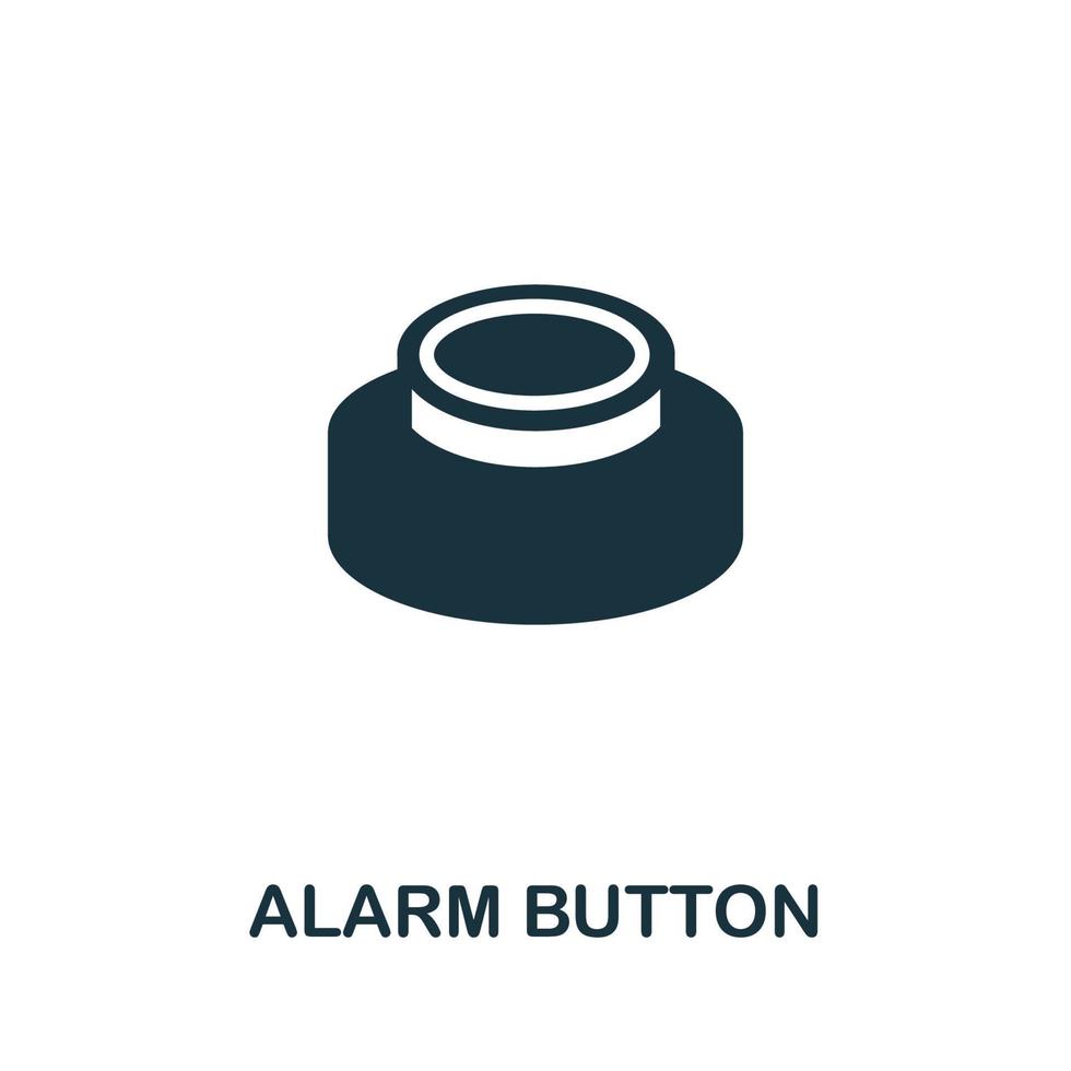 icono del botón de alarma. elemento simple de la colección de salud digital. icono de botón de alarma creativa para diseño web, plantillas, infografías y más vector