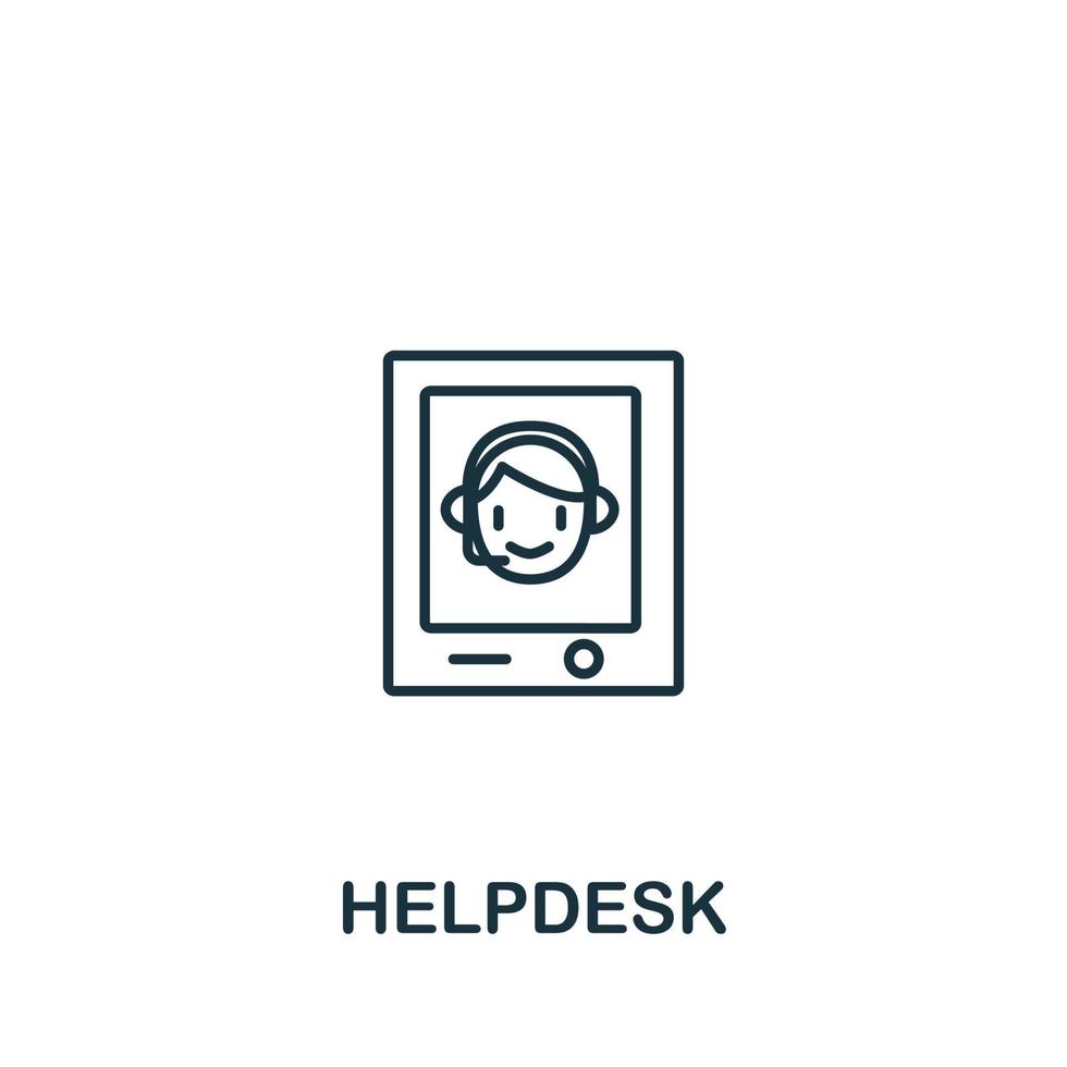 Helpdesk icon from customer service collection. Simple line element Helpdesk symbol for templates, web design and infographics vector