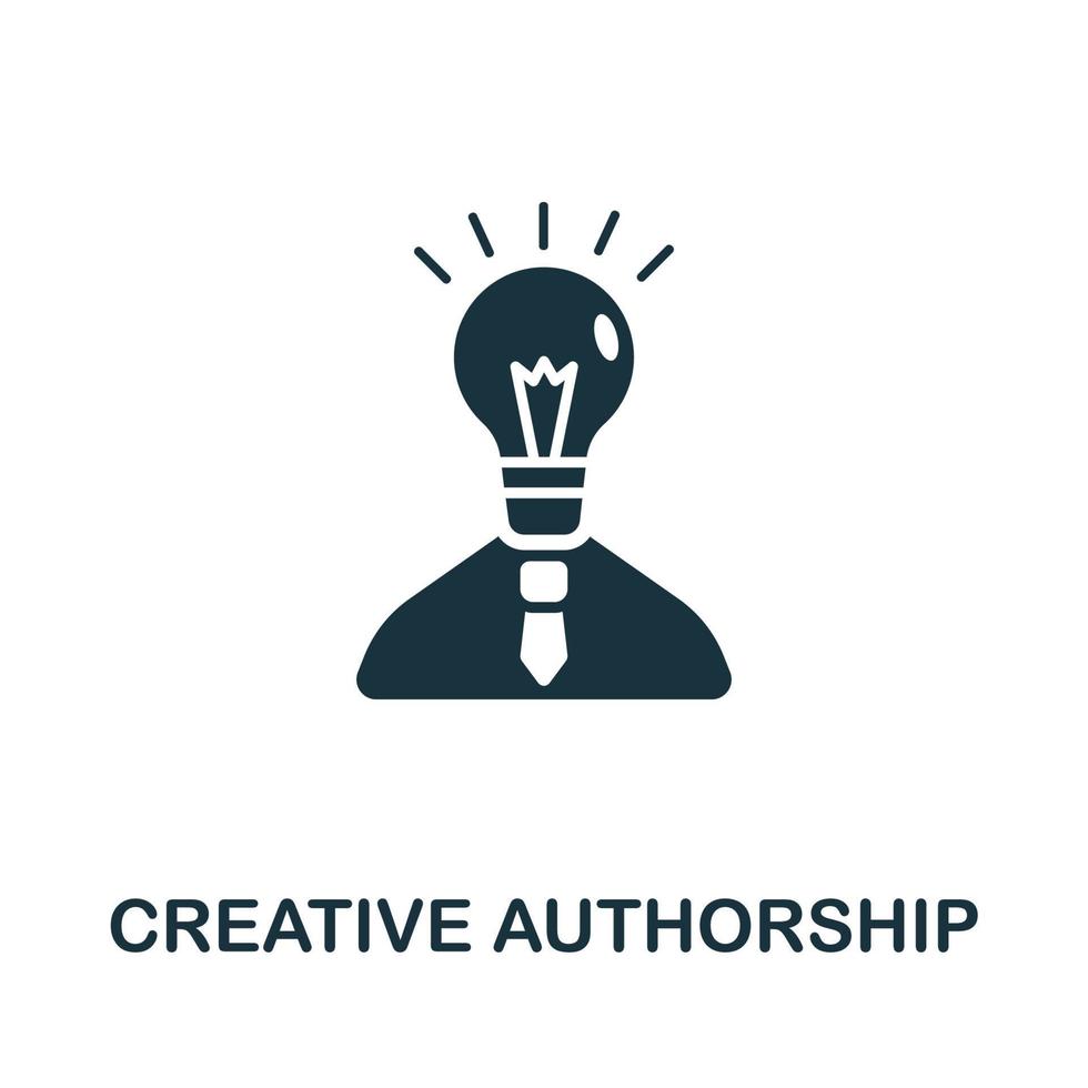 Creative Authorship icon. Simple illustration from digital law collection. Creative Creative Authorship icon for web design, templates, infographics and more vector