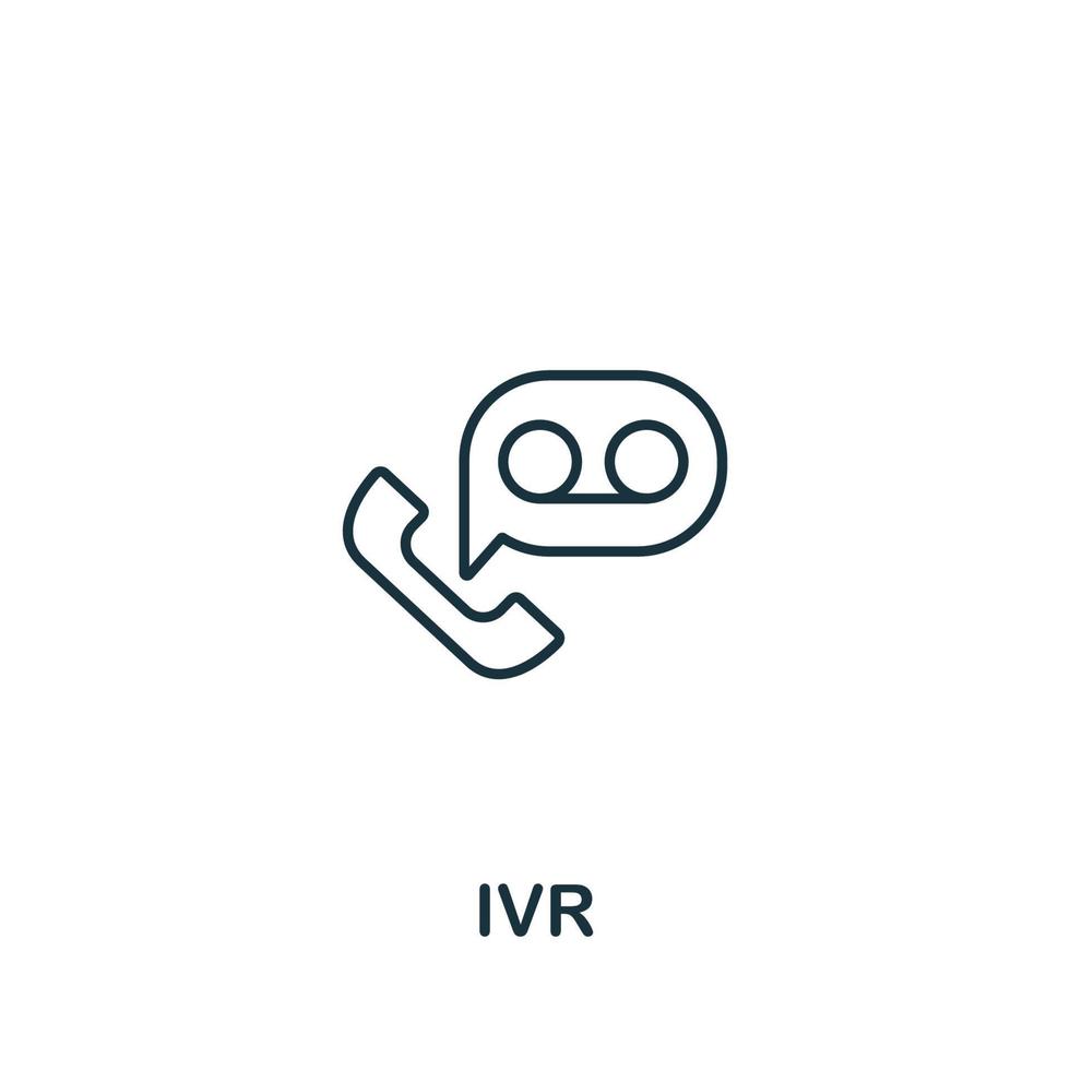 icono de ivr de la colección de servicio al cliente. símbolo ivr de elemento de línea simple para plantillas, diseño web e infografía vector