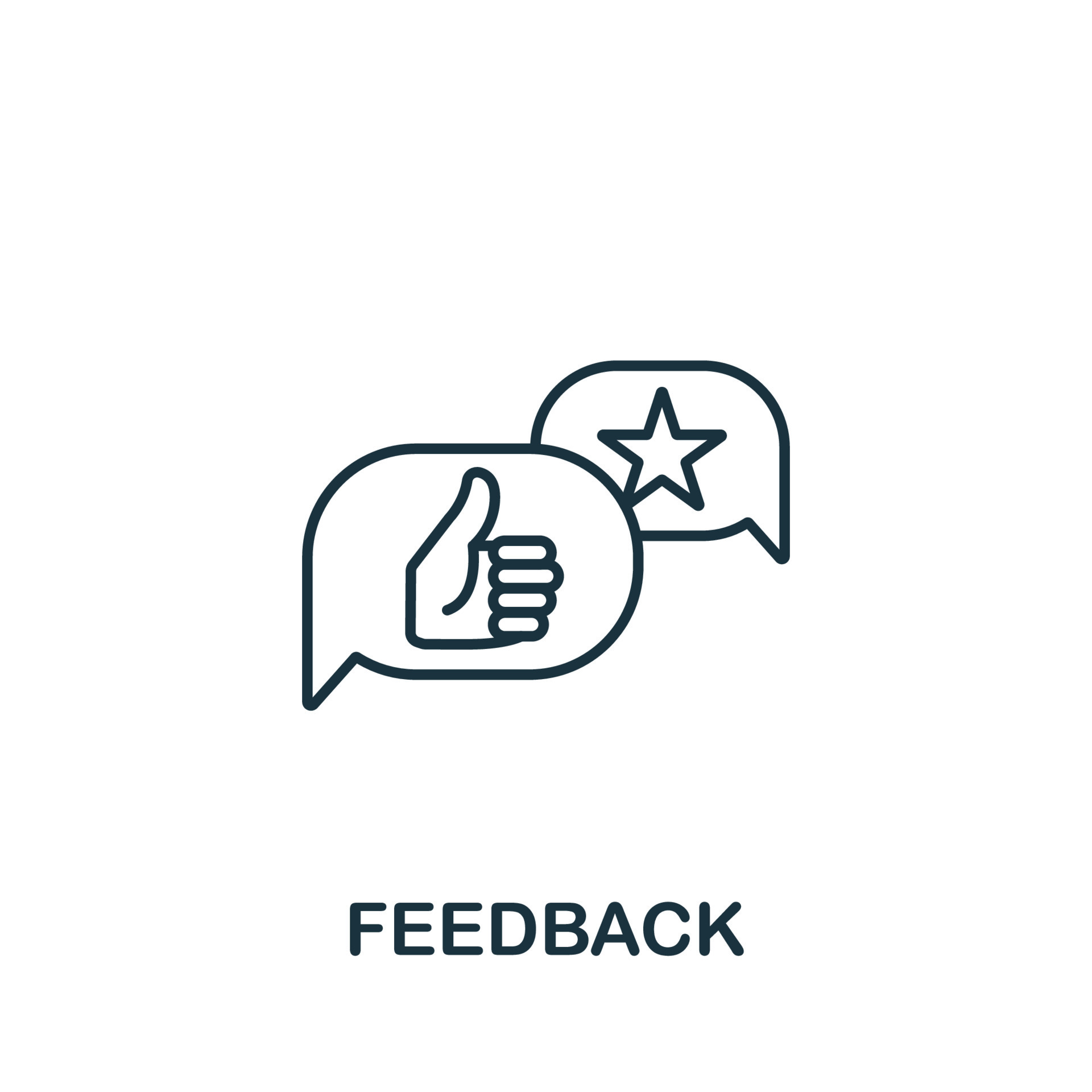 Feedback icon from customer service collection. Simple line element