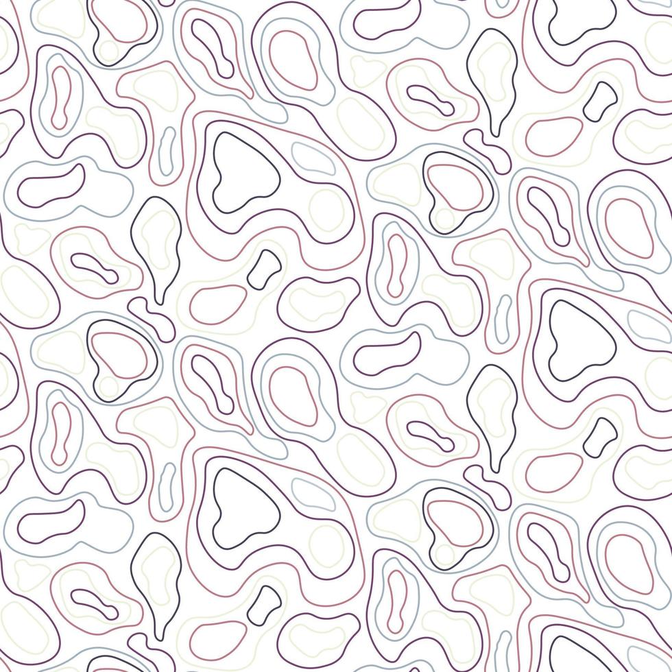 Abstract seamless pattern with closed lines in trendy colors on a white background vector