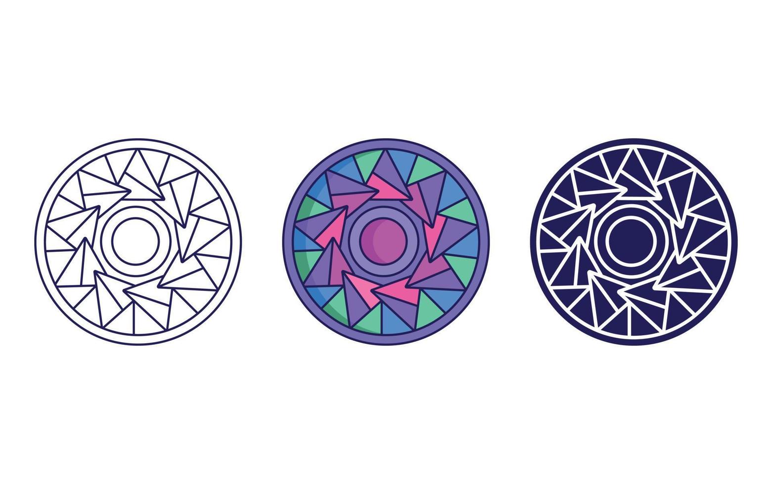 Mandala icon design, Geometric ornament vector