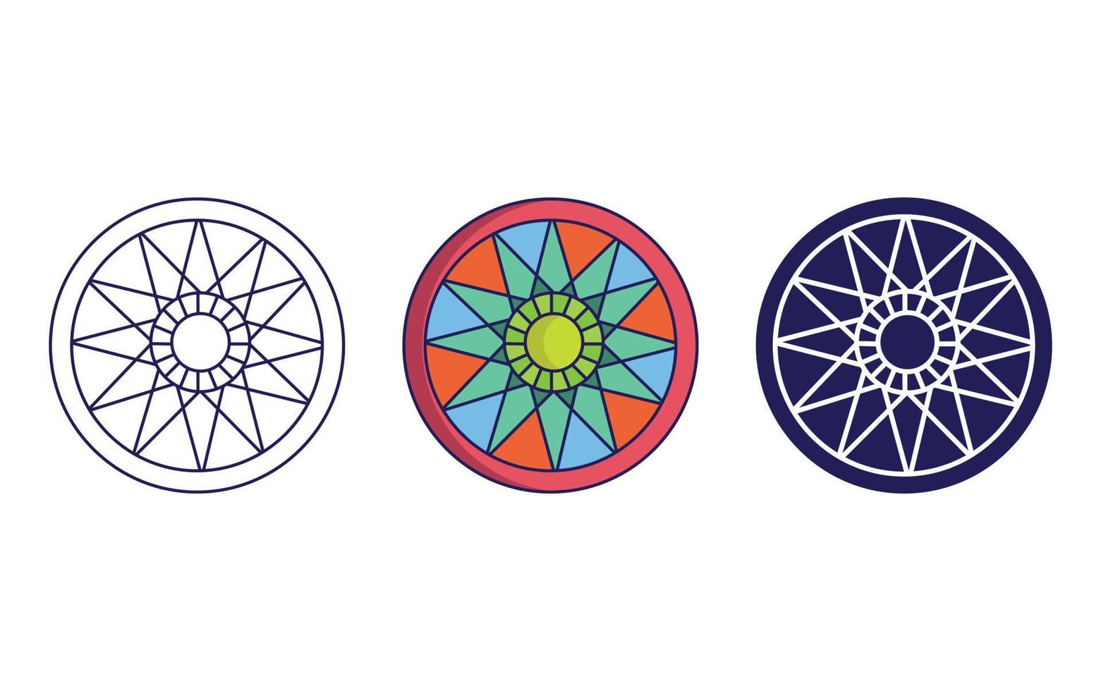 Mandala icon design, Geometric ornament vector