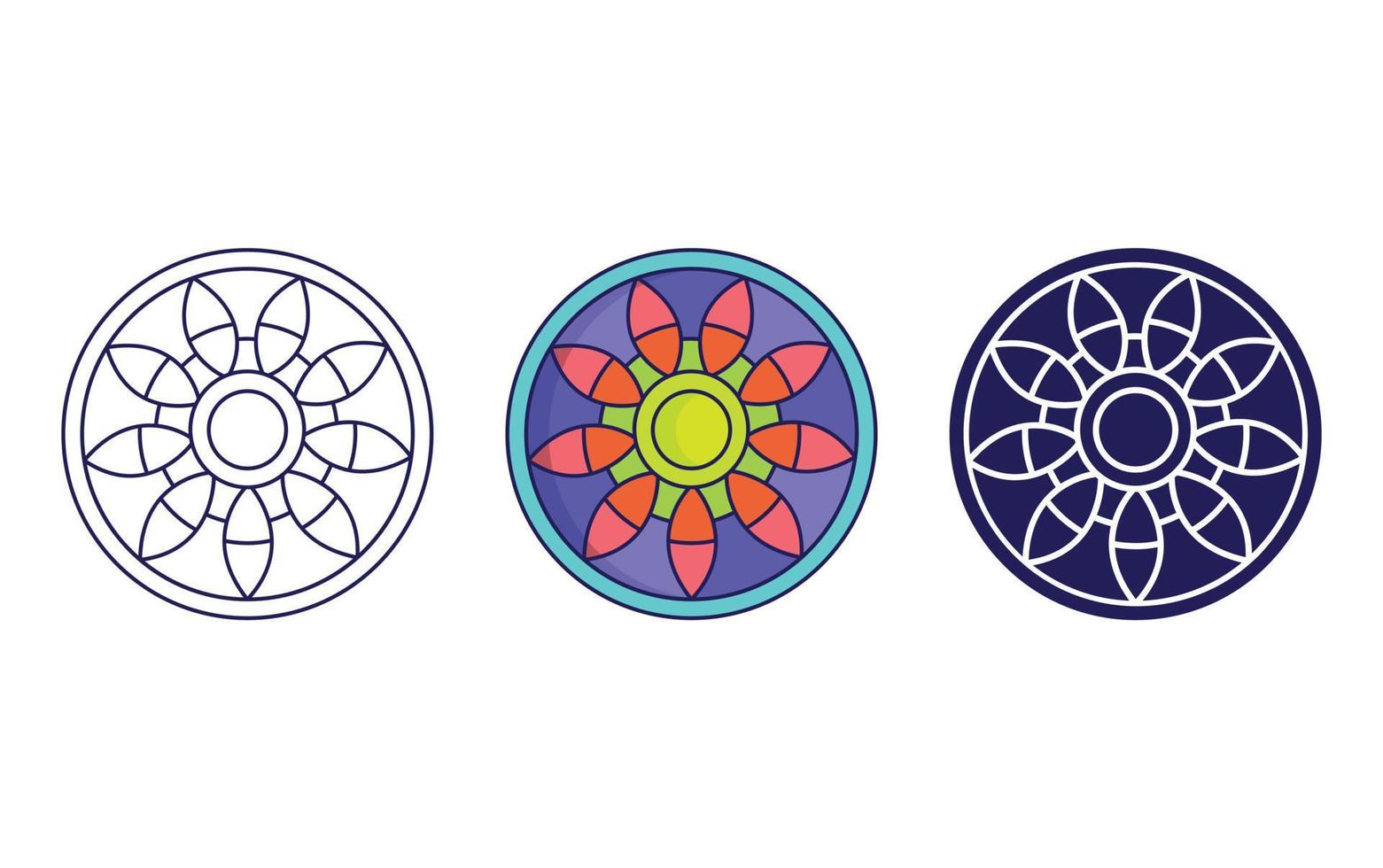 Mandala icon design, Geometric ornament vector