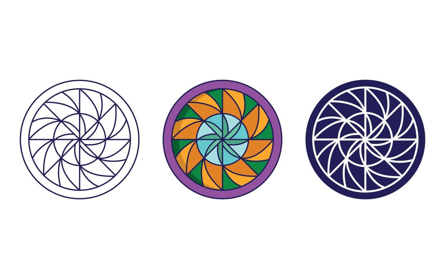 Mandala icon design, Geometric ornament vector