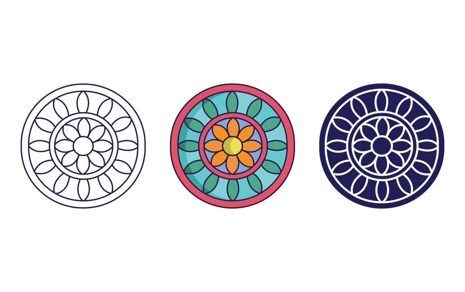 Mandala icon design, Geometric ornament vector
