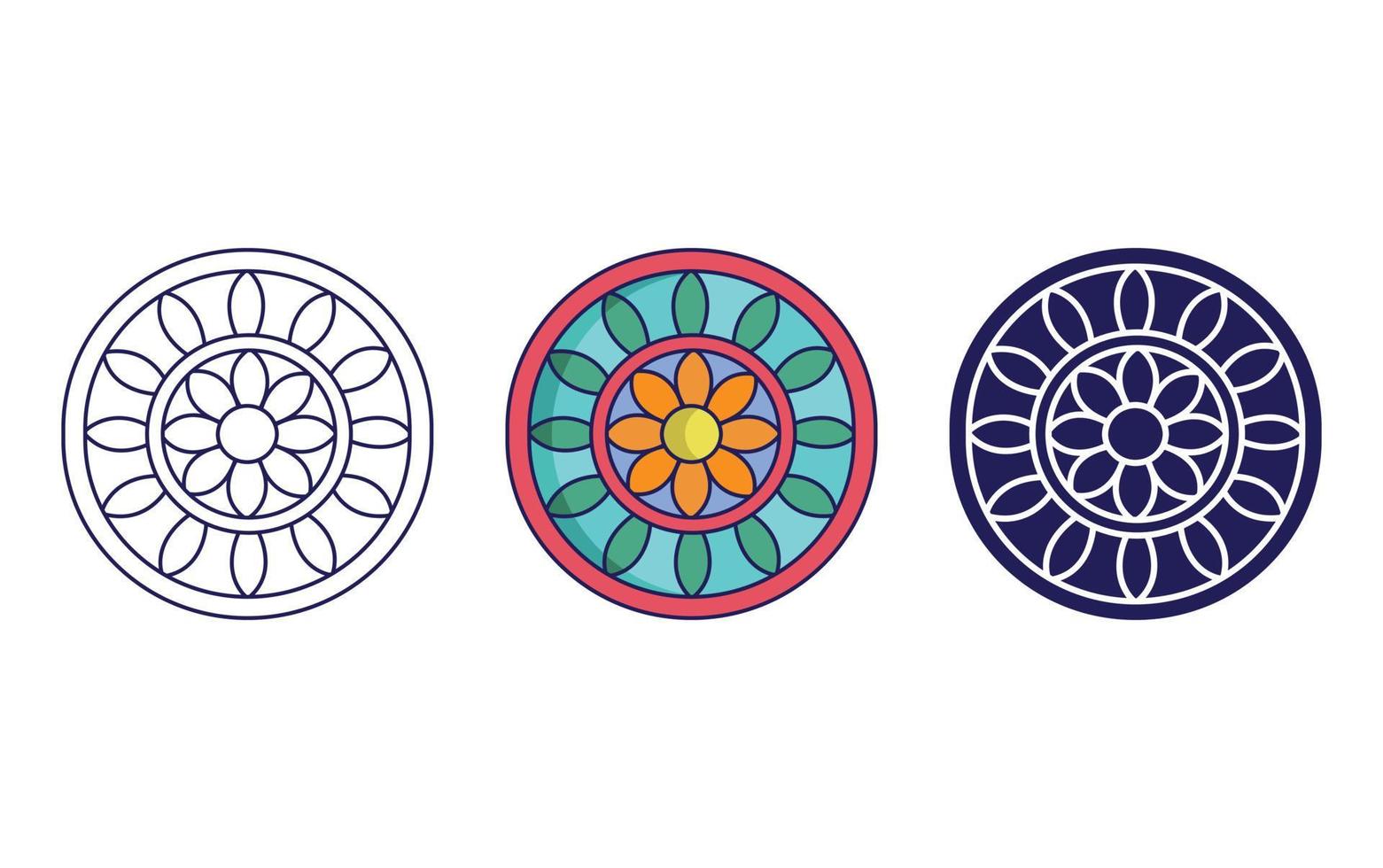 Mandala icon design, Geometric ornament vector