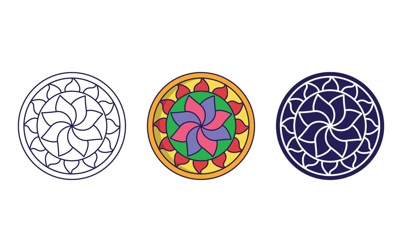 Mandala icon design, Geometric ornament vector