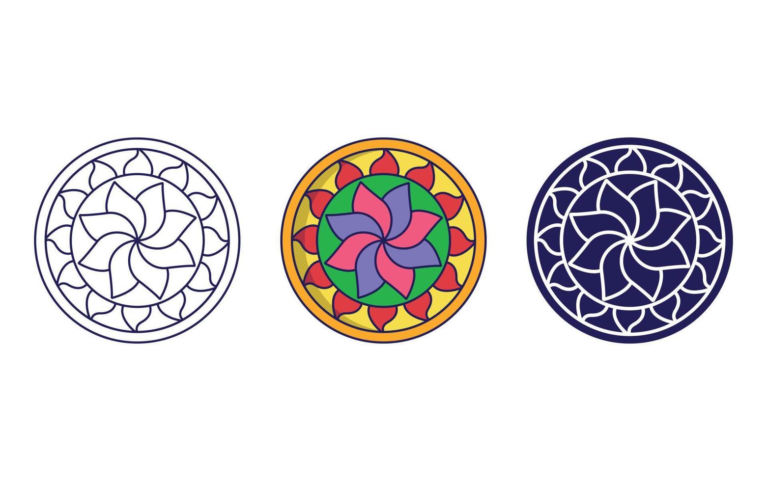 diseño de icono de mandala, vector de ornamento geométrico