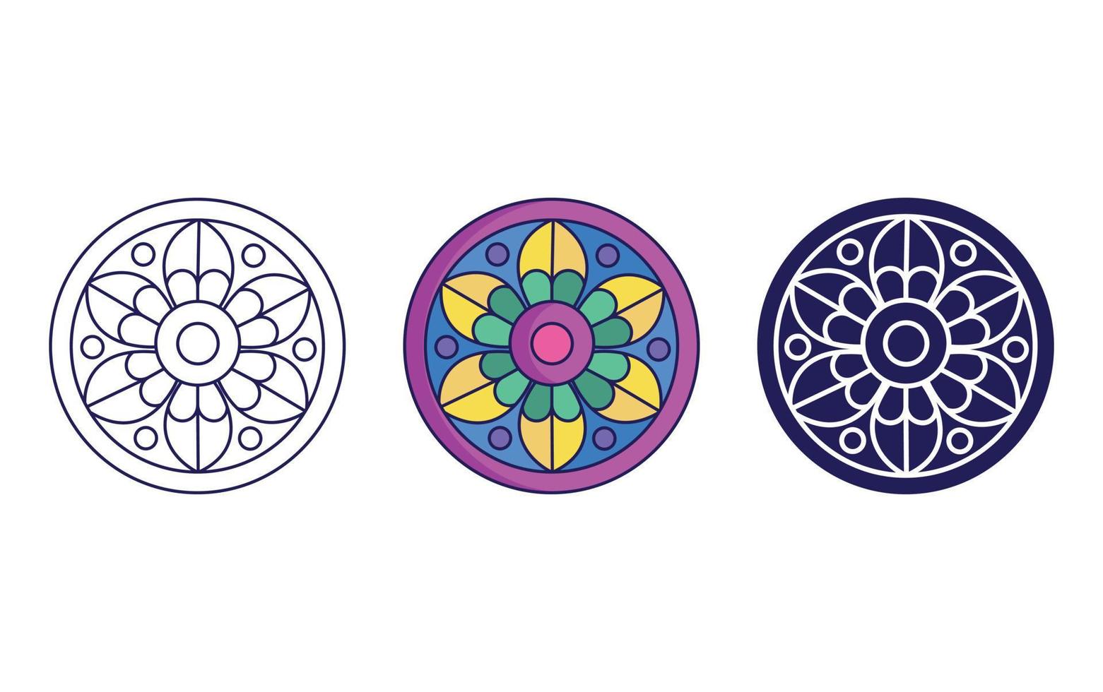Mandala icon design, Geometric ornament vector