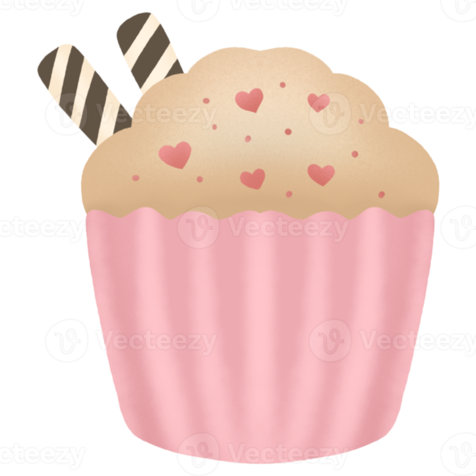 Cup Cake Element Illustration png