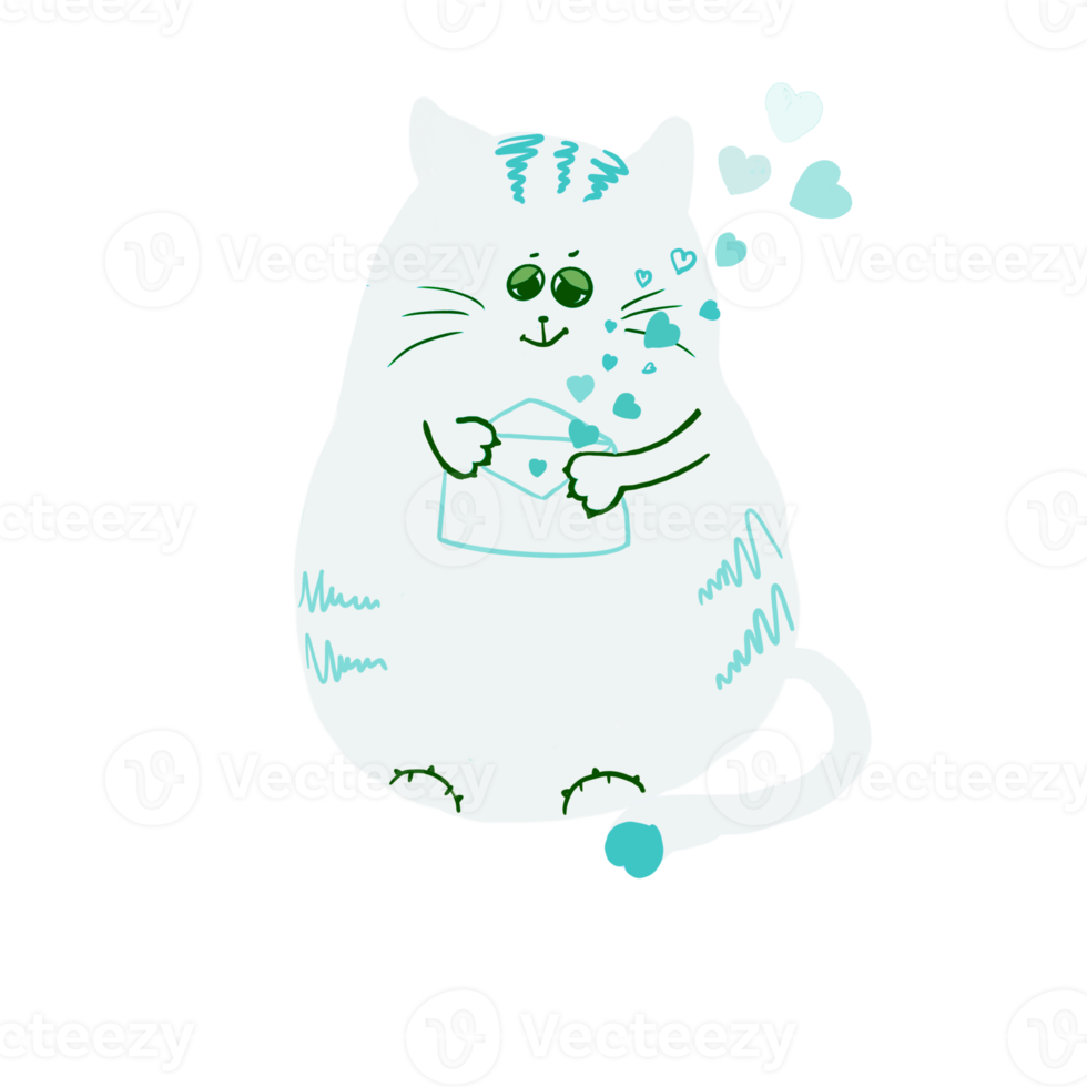 cute cat illustration png