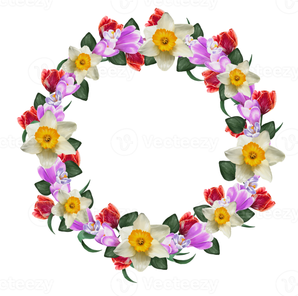 decorativo telaio di primavera fiori png