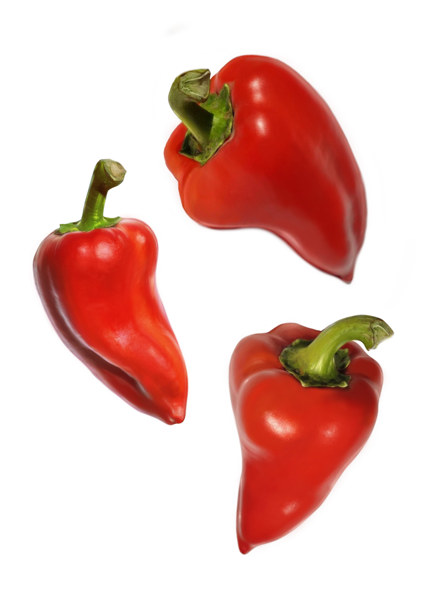 a group of sweet red bell peppers in flight 17207168 PNG