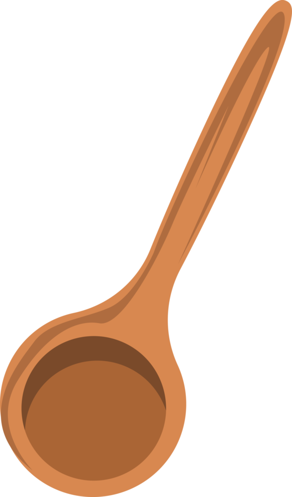 simple illustration of round wooden spoon png