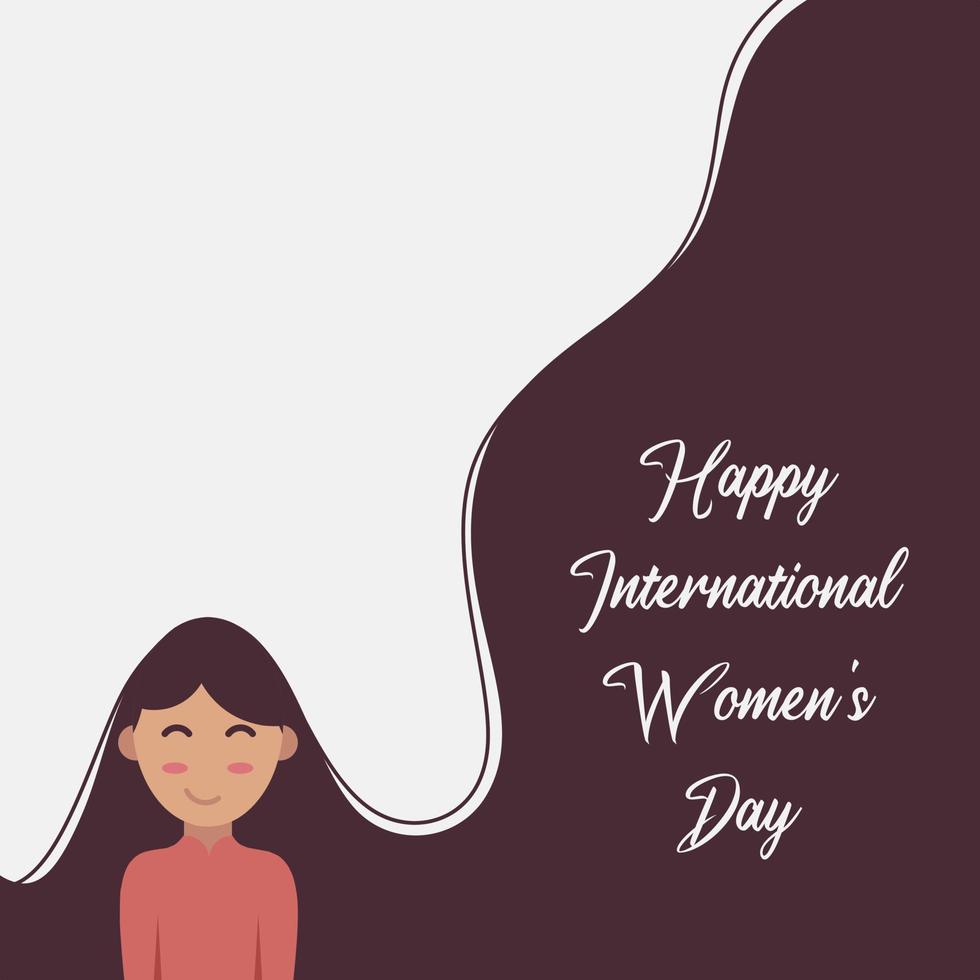 simple poster for women's day with side view of woman's head with long hair suitable for social media post, sale, promotion, campaign, and greeting card vector