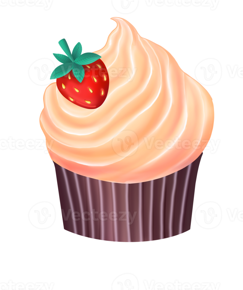 Cupcake with cream PNG