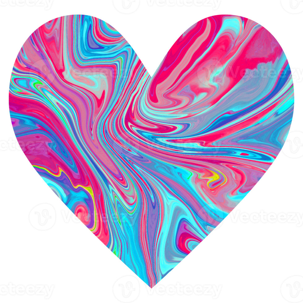 Blue shiny marble heart.Design for Valentines day png